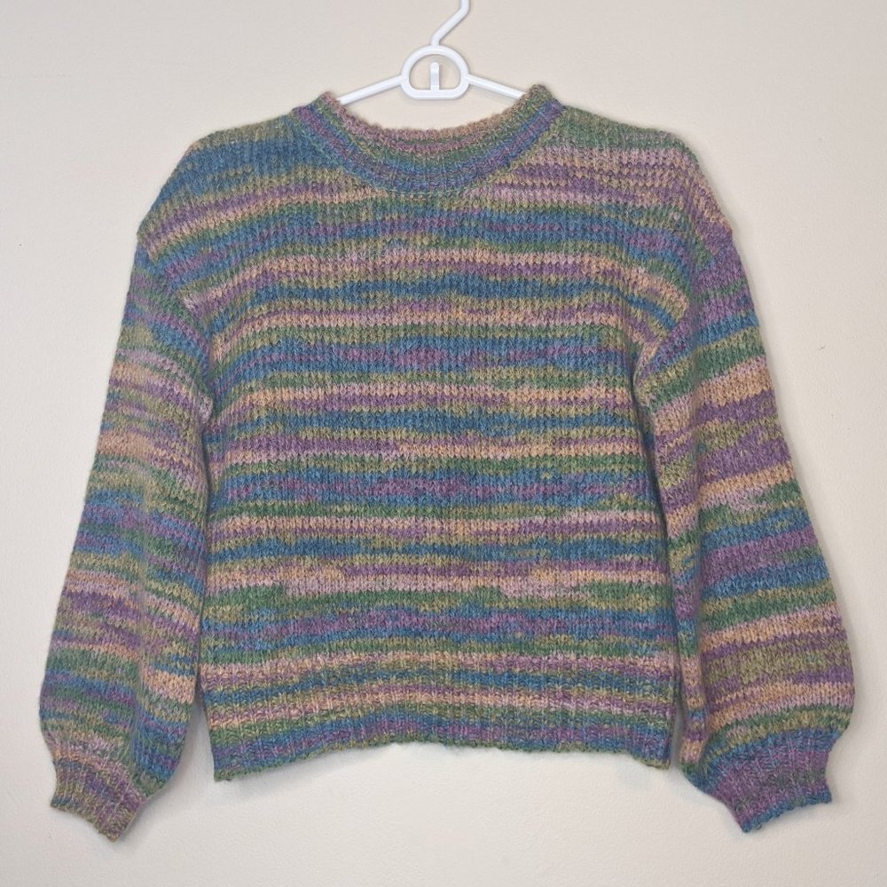 Love by Design Rainbow Wool Blend Knit Sweater Size Small - Picture 3 of 6